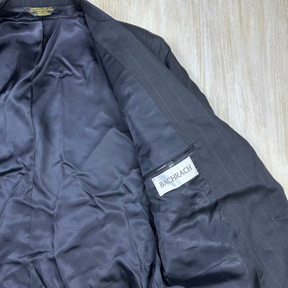 Bachrach Pinstripe 100% Worsted Wool 3 Button Men's Business Blazer Jacket 44L - Picture 12 of 13